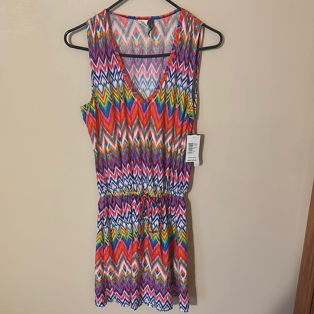 Kenneth Cole Reaction Colorful Sleeveless MIDI Dress Size S NWT